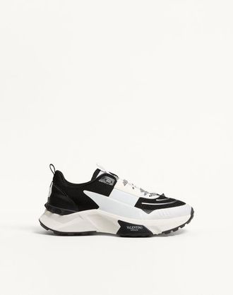Valentino Garavani True Act Low Top Trainer In Mesh And Rubberised Fabric
