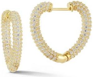 Glaze Jewelry Pav&egrave; Heart Hoop Earrings in Gold at Nordstrom Rack