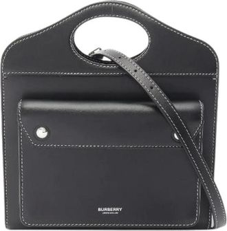 Burberry Pre-owned Handbags, female, Black, Size: ONE SIZE Pre-owned Vintage Leather Handbag