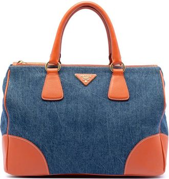 Prada Pre-owned Prada Saffiano Trimmed Denim Handbag Ladies HPHWRA7U5IVQ37Y8