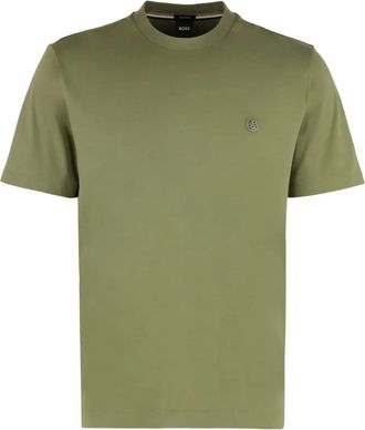 BOSS crew-neck logo T-shirt - Green