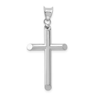 Diamond2Deal 14k White Gold Hollow Cross Pendant
