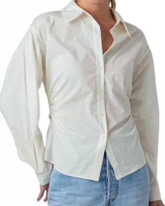 Sundays Zariah Poplin Button Down Shirt In Whisper White