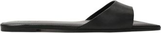 Kazar Zwarte platte slides met verlengde neuzen - Dames - Sandalen - Zwart - 39 EU - Leer - Schoenen