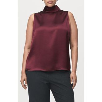 Mango Stonak Sleeveless Satin Top in Dark Red at Nordstrom Rack, Size 4
