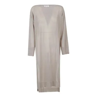 Alaia Dames, Jurken, Beige, Maat: S Linnen
