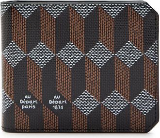 Au D&eacute;part Printed Leather Wallet - Black - One Size
