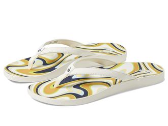 Olukai Puawe Sandal Womens Sandals White Sand/Swirl : 11 B - Medium, Rubber