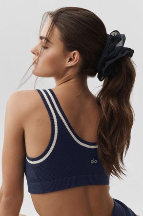 Alo | Mesh Sweet Nothing Oversize Scrunchie in Navy Blue