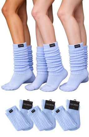Lechery 3 Pairs of Scrunch Socks in Powder Blue at Nordstrom