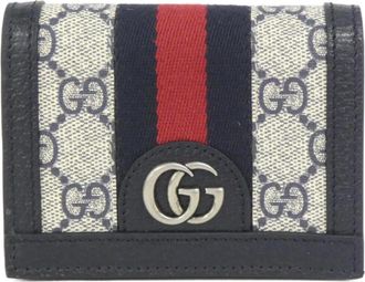 Gucci Beige Blue Gg Supreme Canvas Wallet (Bi-Fold) (Pre-Owned)