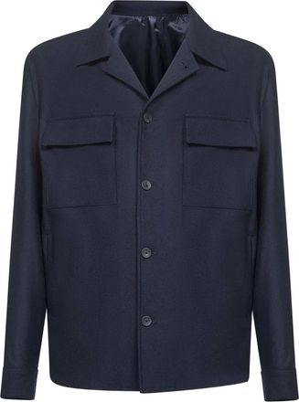 D4.0 Shirtjack met revers kraag - Blauw