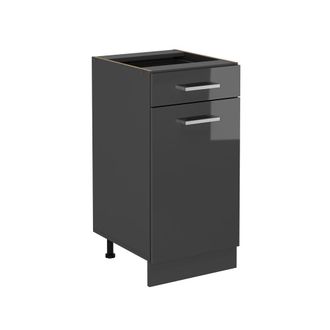 Vicco Mueble Bajo De Cocina R-line, Antracita Alto Brillo, 40 Cm Sin Encimera