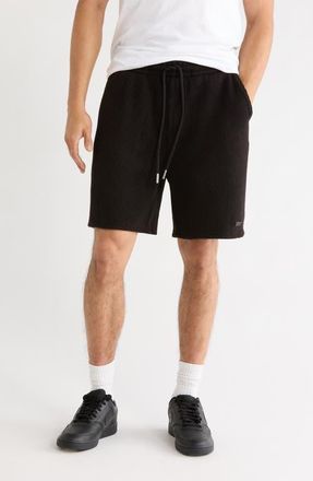 Honor The Gift Rib Knit Stretch Cotton Blend Drawstring Shorts in Black at Nordstrom, Size Xx-Large