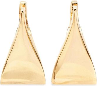 Courr&egrave;ges geometric-shape earrings - women - Bronze/Brass - One Size - Gold