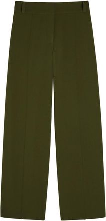Another Tomorrow Wide-leg Stretch-wool Trousers - Dark Green - 38 (UK6 / XS)