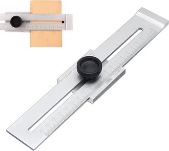OEM Regla De Marcado De Cromo Mate De 200 Mm - Herramienta De Marcado De Metal - Herramienta De Marcado Paralela Con Borde De Marcado Endurecido Para Un M