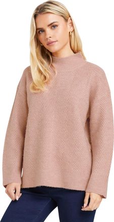 M&Co Petites Petite Premium Blush Funnel Neck Jumper - Womens Pink