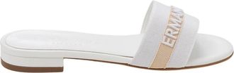 Ermanno Scervino Logo Slippers - Dames - Sandalen - Wit - 35 EU - Katoen - Schoenen