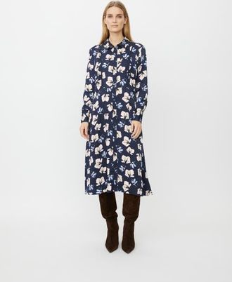 Masai MaNolivienne Floral Print Midi Dress in Navy Blazer at Nordstrom, Size X-Large