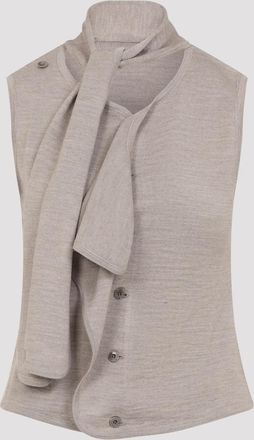 Christophe Lemaire Asymmetrical Sleeveless Cardigan