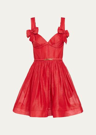 Zimmermann Clash Print Bow Mini Dress