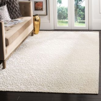 Safavieh Mirage Hand Made Area rug, Creme / Creme Contemporary Style Non-Shedding