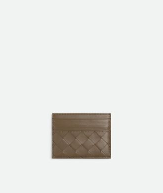 Bottega Veneta Intrecciato Credit Card Case - Brown - Woman - 100% Lambskin