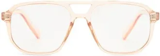 The Book Club The Atticus 53mm Aviator Blue Light Blocking Reading Glasses in Crystal Sand at Nordstrom, Size +2.50