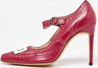 Manolo Blahnik Pink Patent Leather Mary Jane Pumps