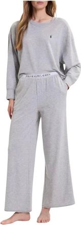 Ralph Lauren Pantalones de estar por casa de pernera ancha - Trousers - Mujer - Gris - S