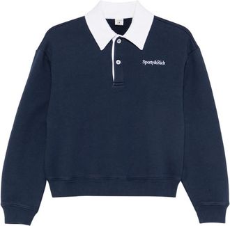 Sporty & Rich Logo-embroidered Polo Top