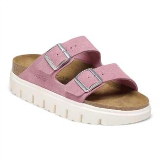 Papillio Womens Arizona Chunky Suede Leather Sandals In Candy Pink