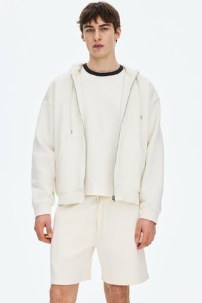 H&M Regular Fit Interlock Shorts in Cream at Nordstrom, Size Xx-Large