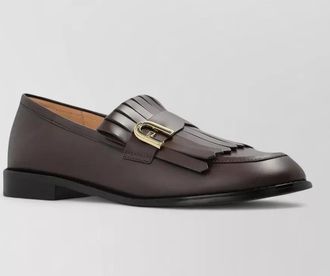 Furla leather fringe detail brogues