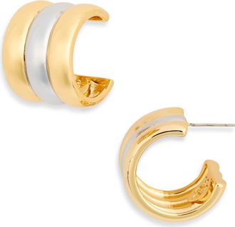 Petit Moments Noella Two-Tone Hoop Earrings in Mixed at Nordstrom