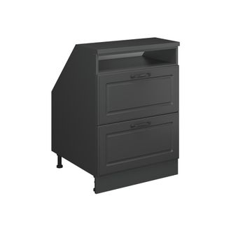 Vicco Armario De Cocina Para Techo Inclinado R-line, Antracita Casa De Campo, 60 Cm Con 2 Cajones, Carcasa 60 Cm De Profundidad, Vicco