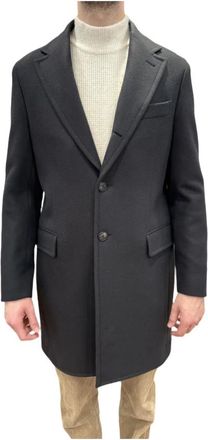 Boglioli Enkelrijige Jas met Imitatie Martingale - Heren - Mantel - Zwart - XL - Wol - Jassen