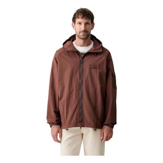 Barbour Jassen, Heren, Bruin, XL, Re-Engineered Flyweight Waterafstotende Jas met Capuchon