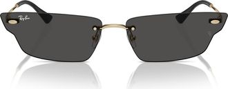Ray-Ban 63mm Frameless Butterfly Sunglasses in Gold/black at Nordstrom
