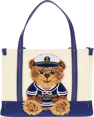 Rue Madam Marvin Mini Shopping Summer - Dames - Shoppers - Blauw - ONE Size - Katoen - Tassen