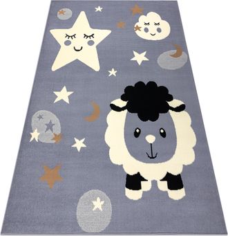 RugsX Rugsx - Alfombra Bcf Flash Sheep 4000 - Oveja Gris Grey 160x220 Cm