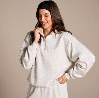 MyProtein Sudadera con cremallera de 1/4 de MP X Aleksandra - Gris claro jaspeado - S