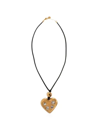 Jacquemus Heart-Shaped Pendant Necklace With Gold-Tone Accents
