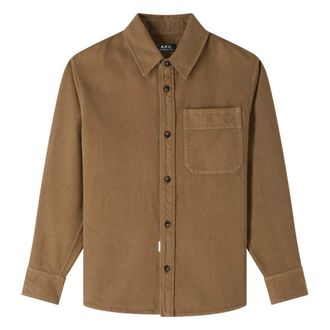 A.P.C. Light Jackets, male, Brown, Size: S Embroidered Basile Jacket
