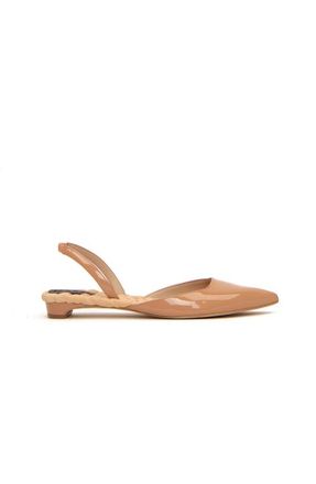 AERA Jackie vegan slingback flat sandal in Nude Patent at Nordstrom, Size 38.5