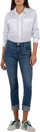 Kut from the Kloth Amy Mid Rise Crop Straight Leg Jeans In Deserving