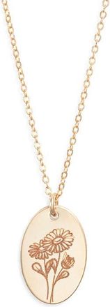 Set & Stones Louise Birth Flower Necklace in Gold /April at Nordstrom