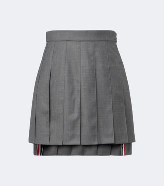 Thom Browne Falda de lana plisada
