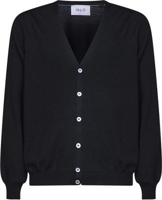 D4.0 V-hals Knopenvest - Heren - Vesten - Zwart - 2XL - Wol - Truien & Vesten